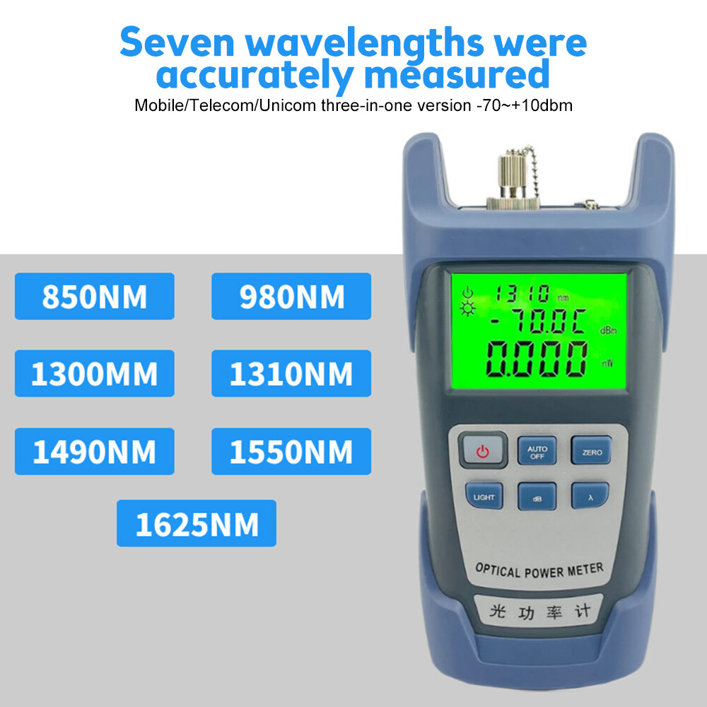 Fiber Optic Tool Kit -70~+10dBm 10mw Optical Power Meter Visual Fault Locator