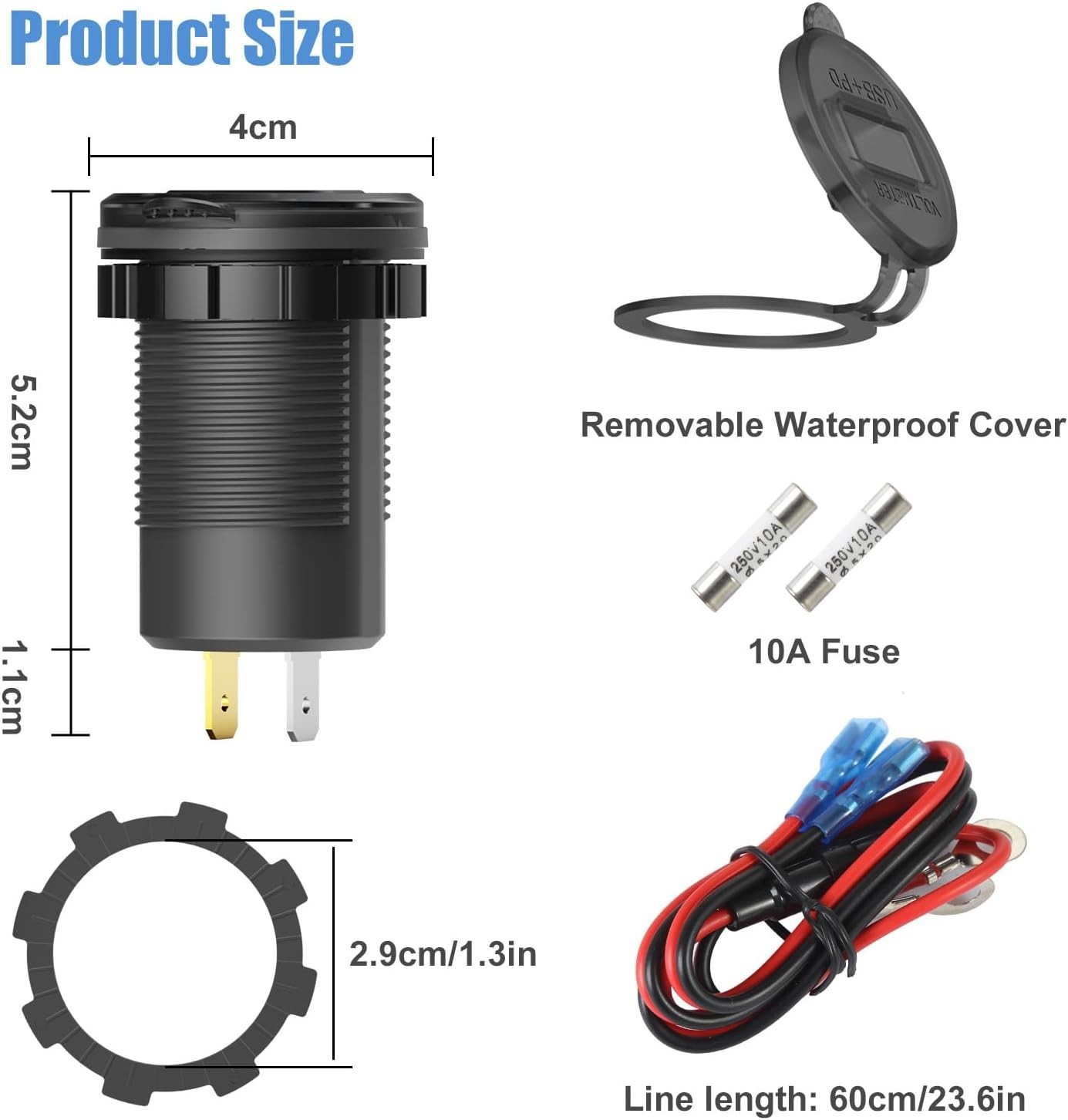 Efficient 12V Quick Charge USB Socket – Ideal Replacement for Cigarette Lighter