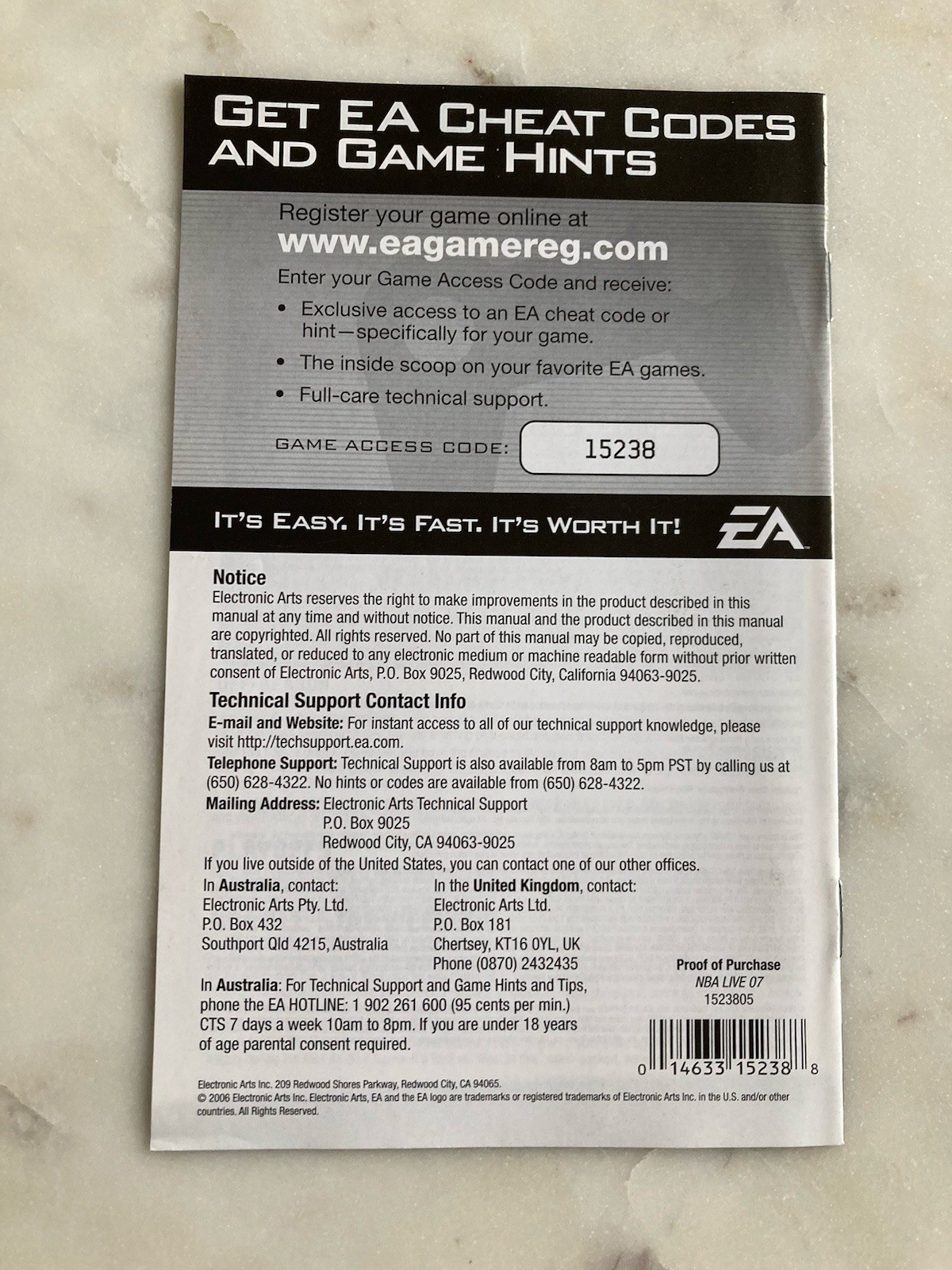 NBA Live 07 | PS2 | Manual Only