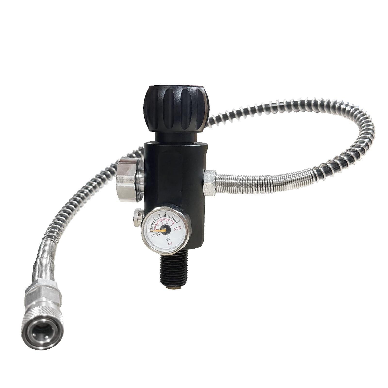 Pautaca 5/8-18UNF Thread 4500psi Black Paintball Fill Stations Adapter Valve ...