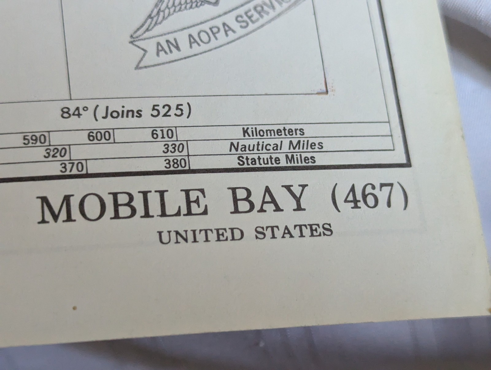 World Aeronautical Chart map Mobile Bay (467) May 20, 1968