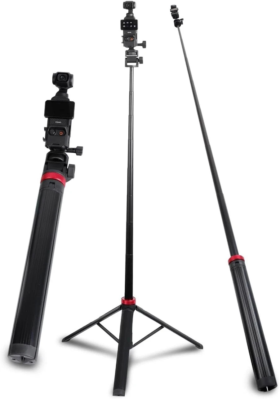 80" Tripod & Selfie Stick for DJI Osmo Pocket 3/4，Expandable Selfie Stick Tripod