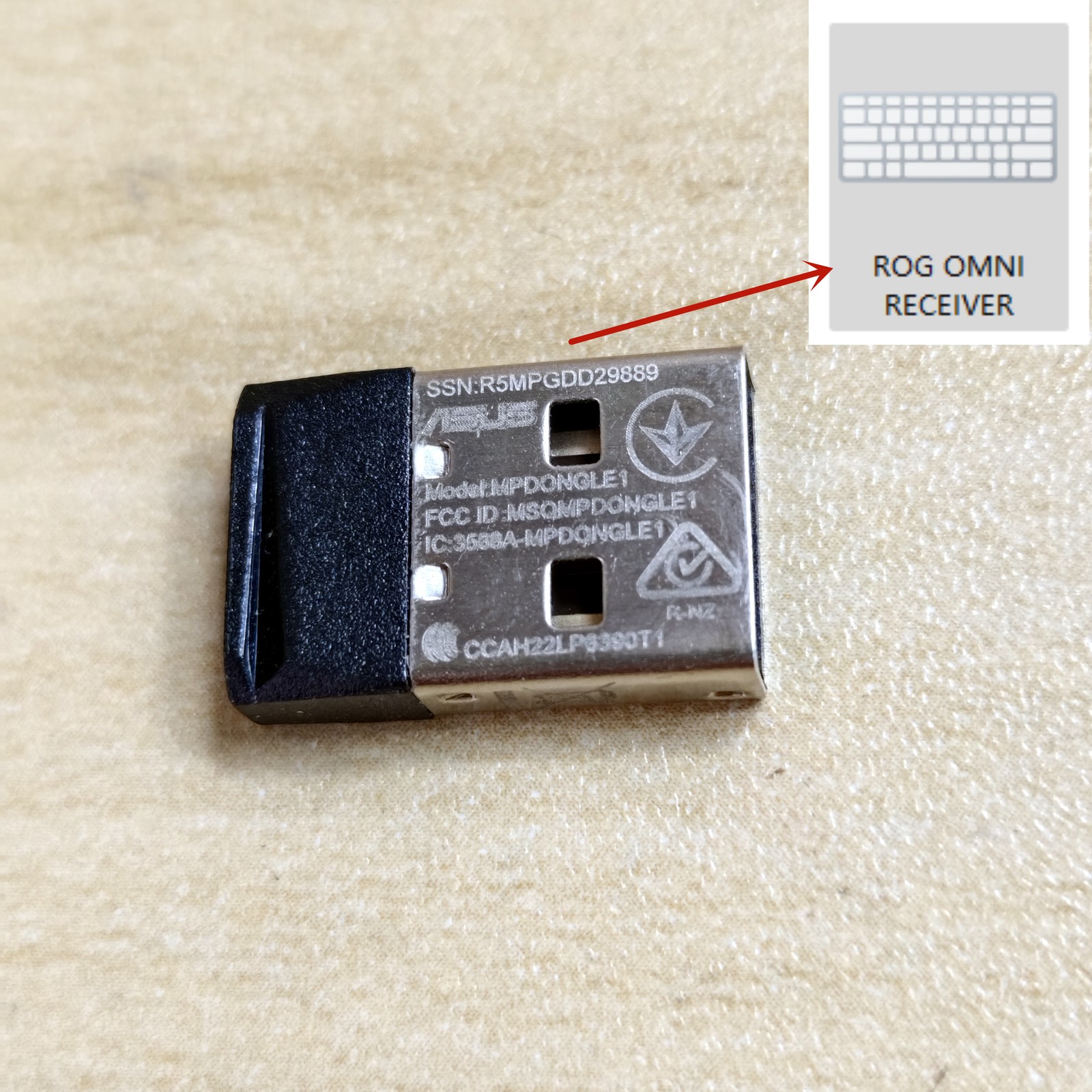 Omni Receiver Dongle For ASUS ROG HARPE ACE/mini、Keris II/AP、AZOTH、GLADIUS III