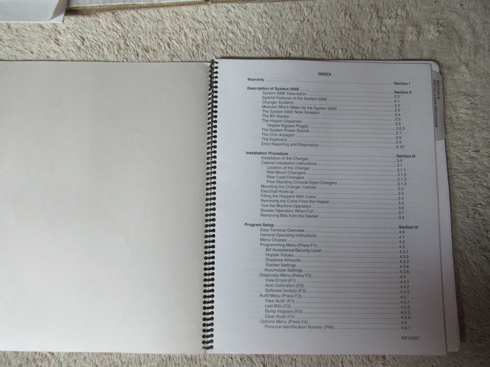 STANDARD CHANGER SYSTEM 500E arcade game manual