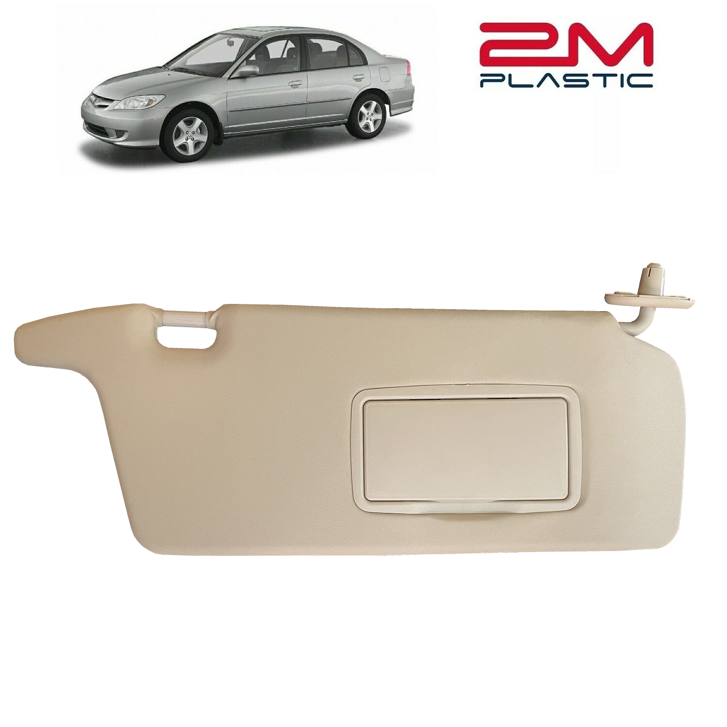 Sun Visor For Honda Civic 2001 2002 2003 2004 2005 Left + Right Beige 2MPLASTIC