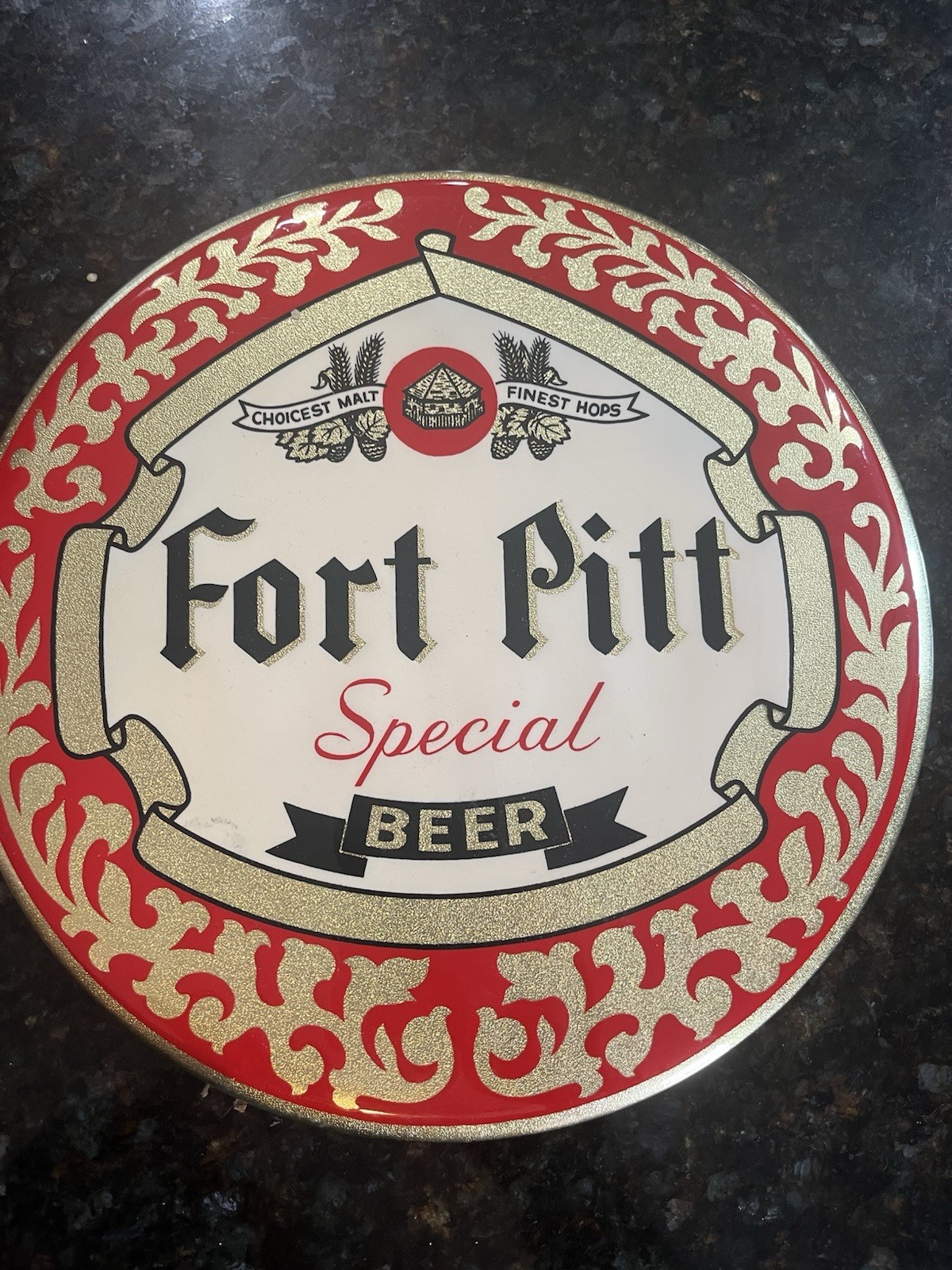 VTG Forte Pitt Beer Advertising Round Point Of Purchase New Old Stock