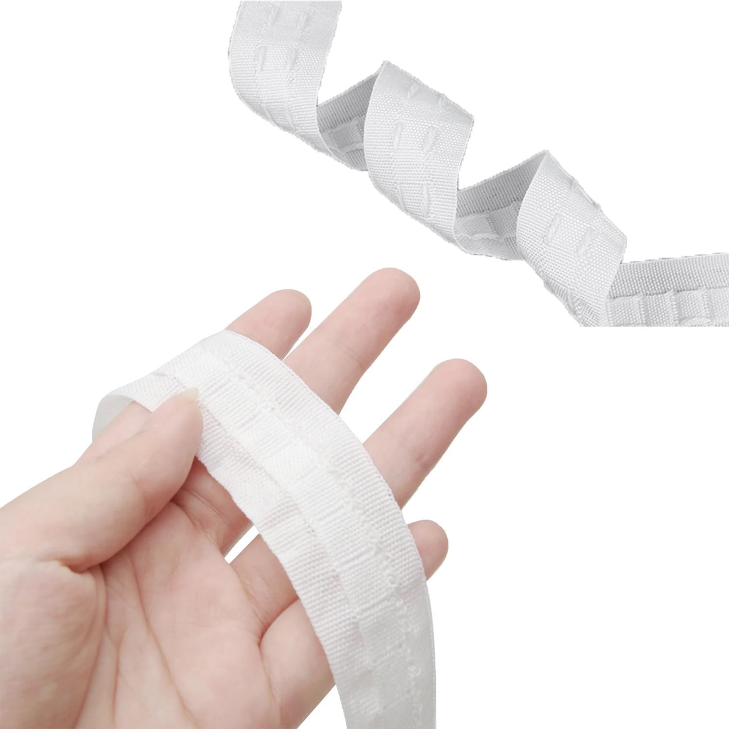Curtain Narrow Header Tape with Strings 30Mx3Cm Pull Cord Pleat Cloth Heading Be