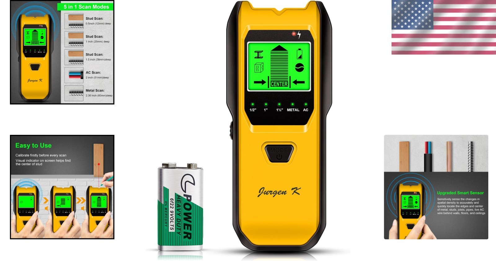 Compact Stud Detector with 5 Modes: Perfect for Home Renovations & Installations