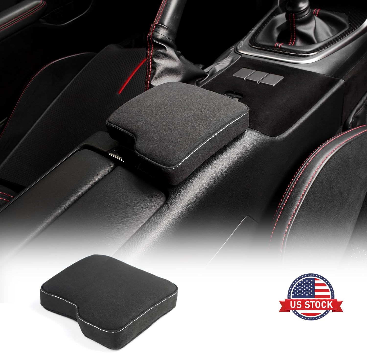 For 2021-2026 GR86 BRZ LHD Shift Armrest Protector White Thread