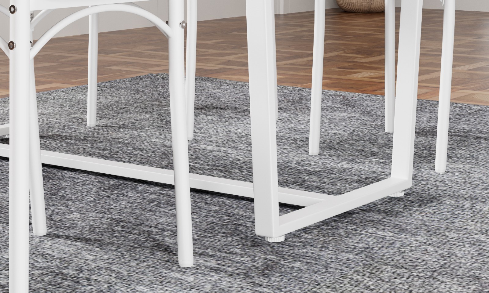Industrial 4-Pc Table Chair Set Solid Backrest Durable Style