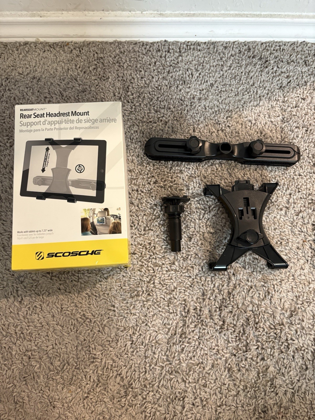 Scosche Rear Seat Headrest Mount for Tablets Compatible Up to 7.25" Wide