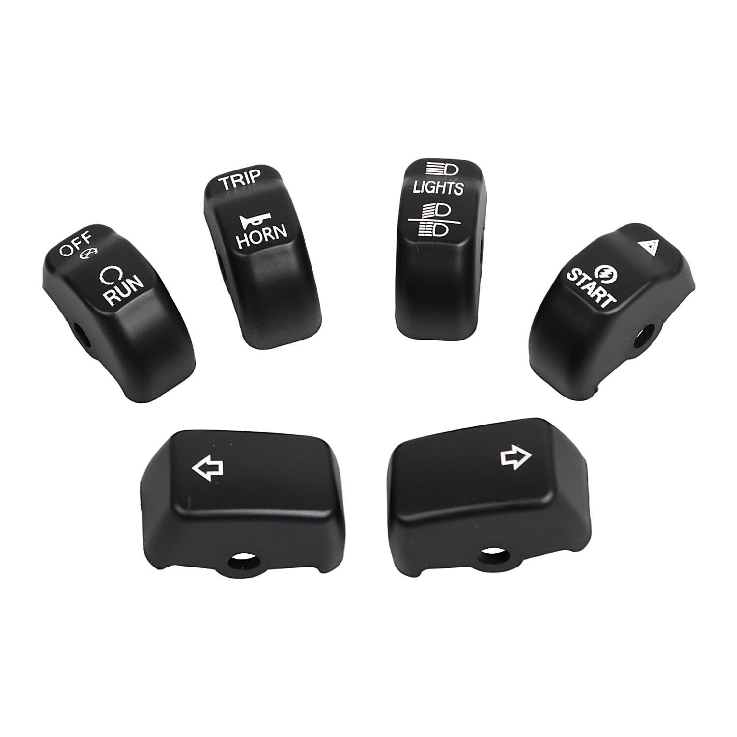 6pcs Hand Control Switch Housing Button Cap For Harley Softail Dyna Wide Glide