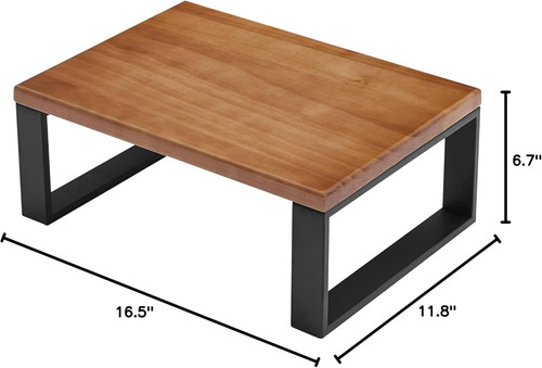 Solid Wooden Step Stool for Adults Seniors Non-Slip, Heavy Duty Light Walnut