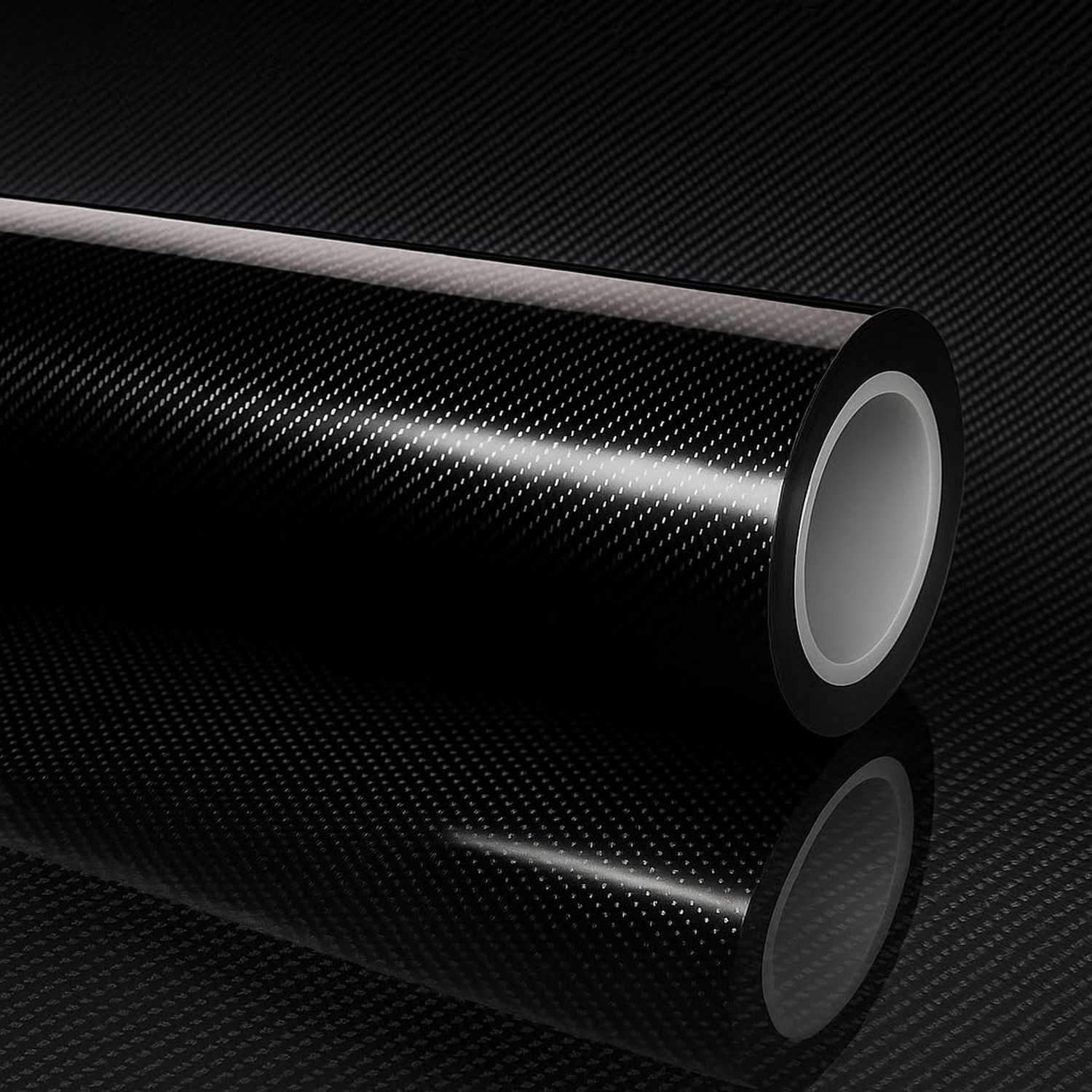 RockRose 7D Super Glossy Black Carbon Fiber Vinyl Wrap - Anti-Wrinkle, Air Re...