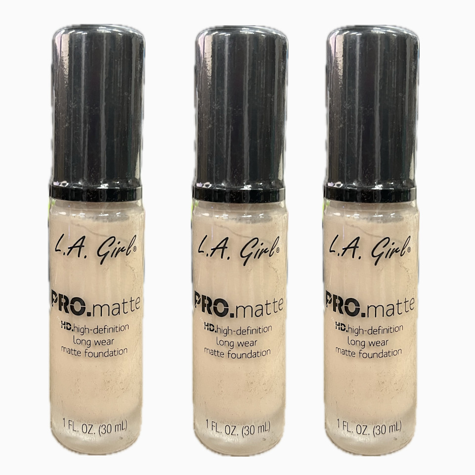 L.A. Girl Cosmetics, Pro Matte HD. Matte Foundation, GLM671 Ivory, 1 OZ 3 PACK