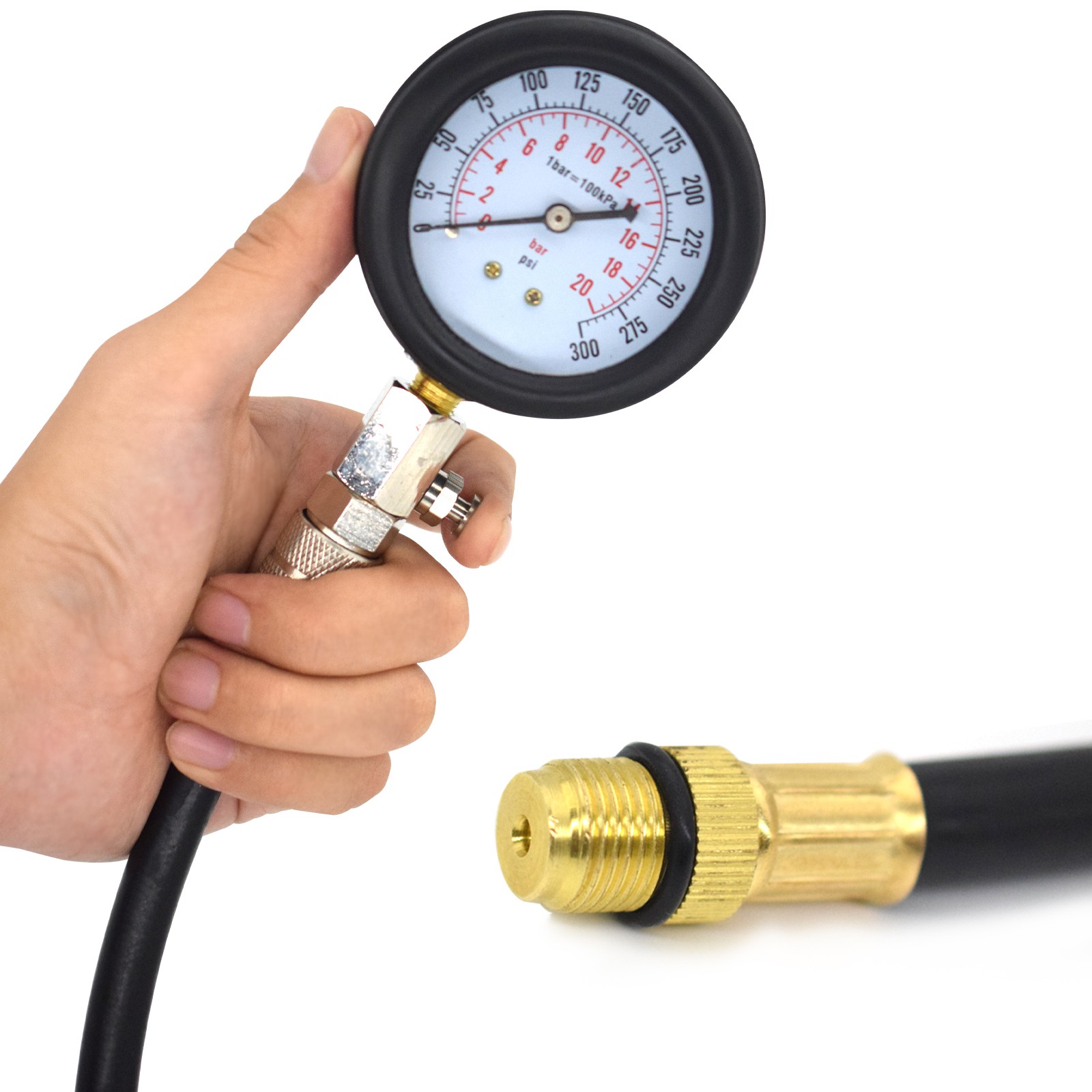 Motorcycle Petrol Engine Car Cylinder Compression Tester Tool Testing Kit Auto