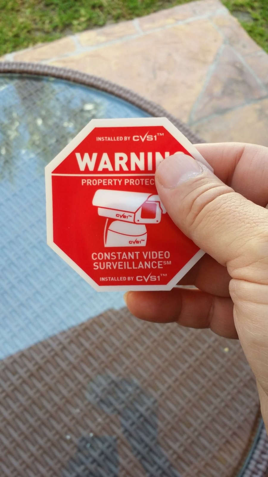 7 Security Camera CCTV STATIC CLING Decals & 2 Alarm System Sticker See Store