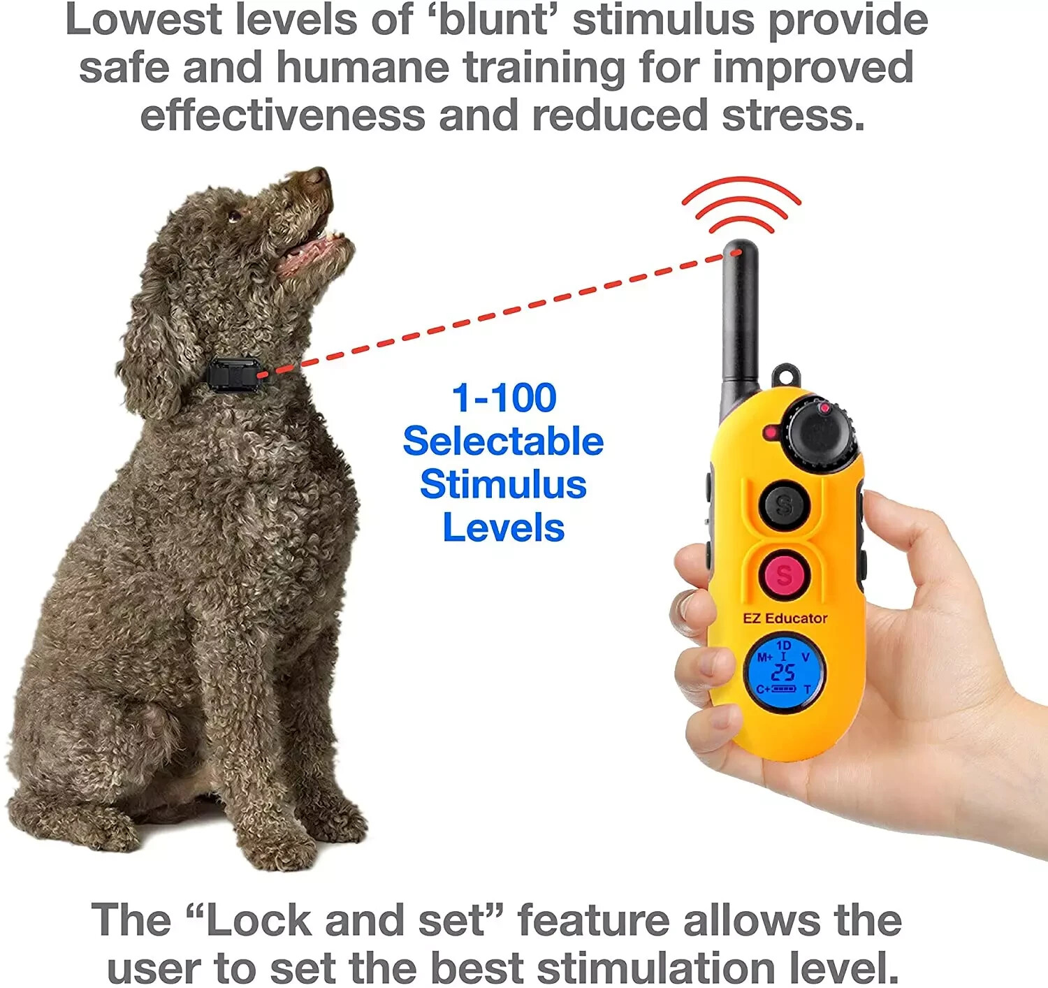 E-Collar EZ-900 Easy Educator Replacement TRANSMITTER ONLY YELLOW FREE CLICKER!