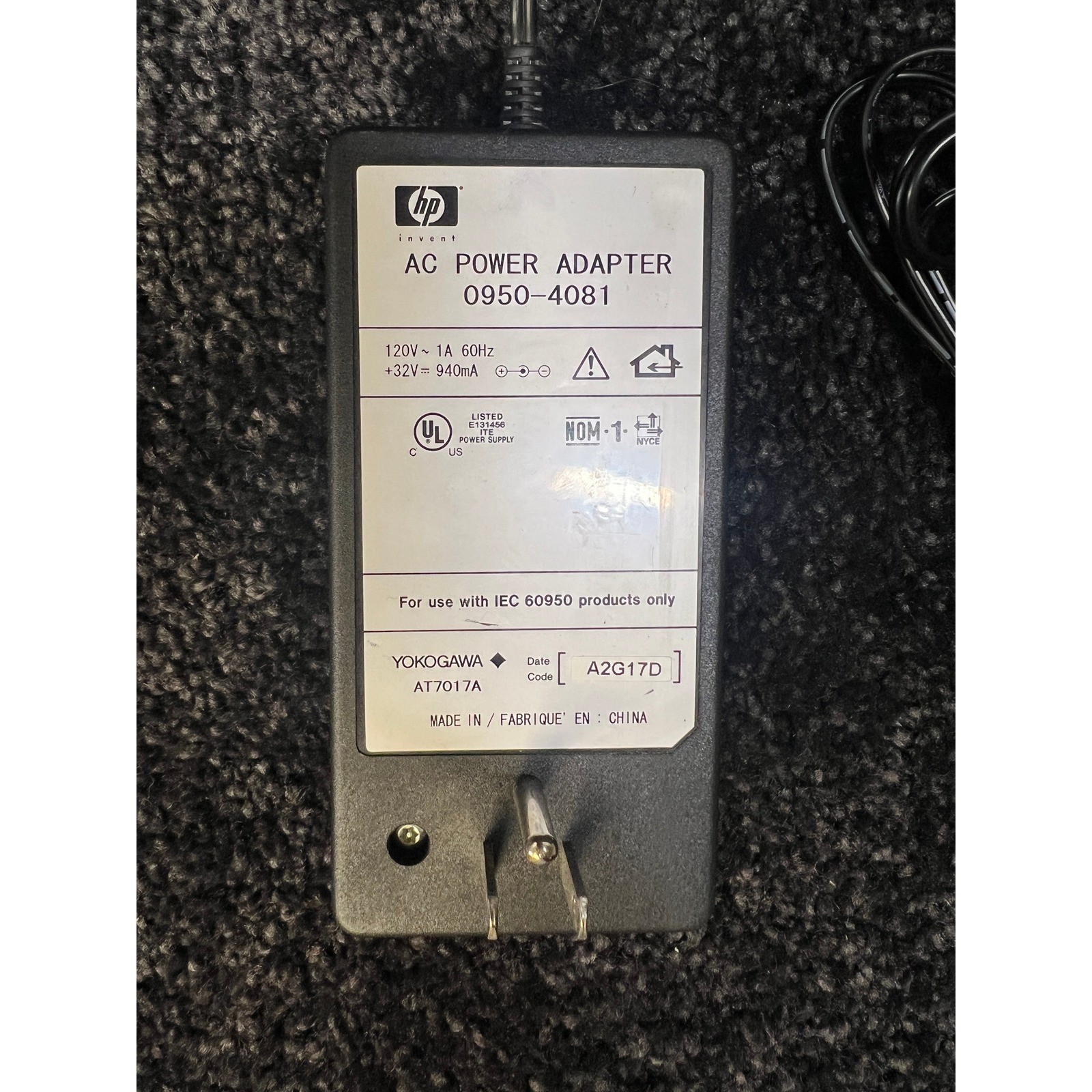 Genuine HP 0950-4081 3 Pin AC Printer Power Adapter