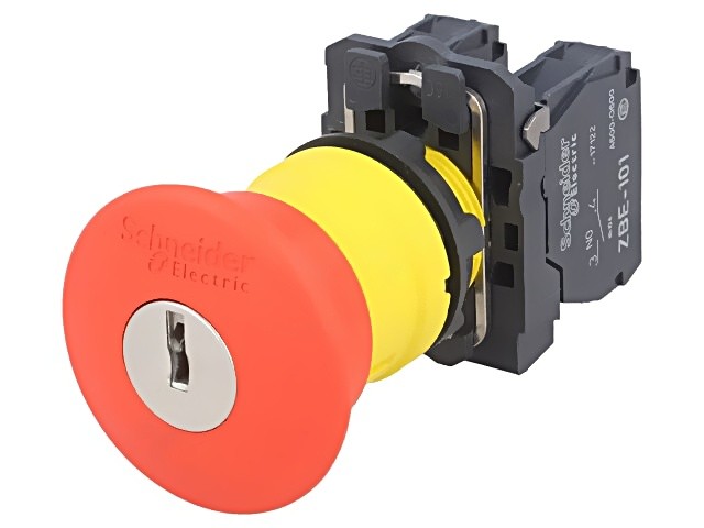 XB5AS9445 Switch: Safety switch with key 22mm rod.Pos: 2 SCHNEIDER