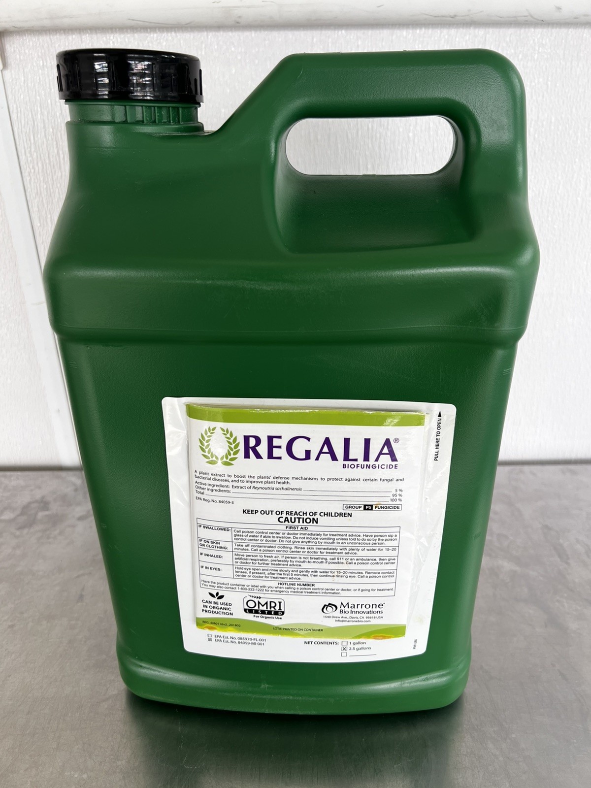 Regalia BioFungicide - 2.5 Gallons - OMRI Certified NO SALES: CA