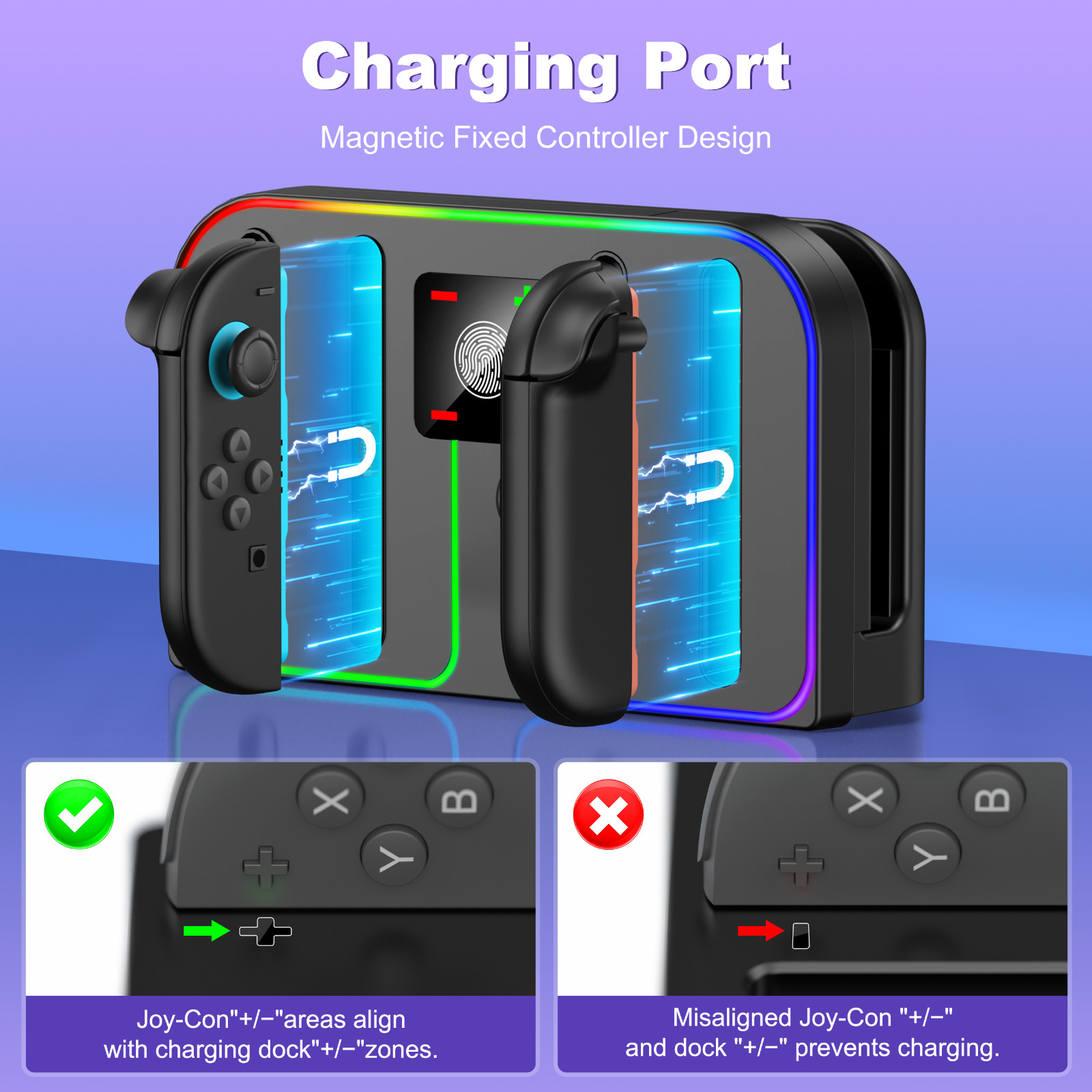 Switch 2 Controller Charger Charging Dock 4 JoyCon Charger FOR Nintendo Switch 2