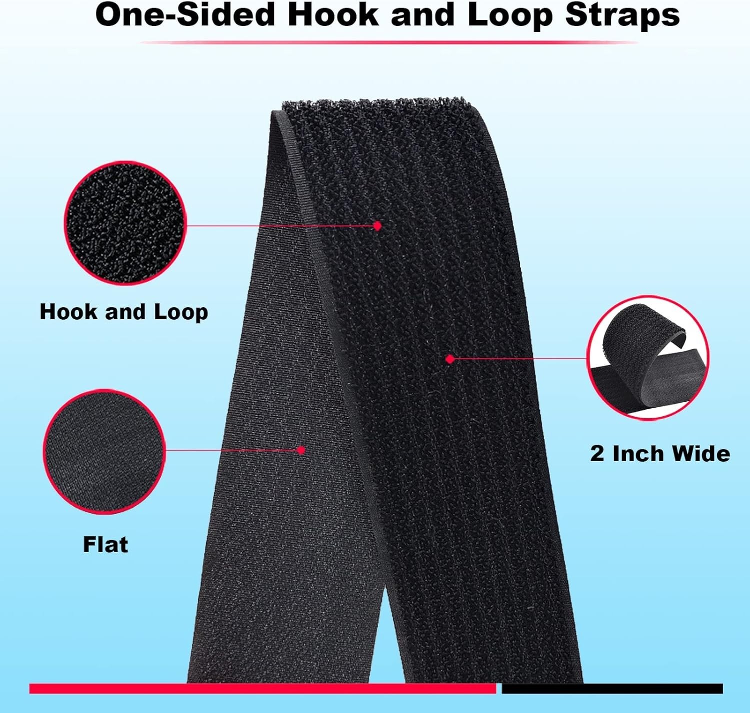 Reusable 2 inch Wide Hook & Loop Straps - Perfect for All Your Organizing Needs