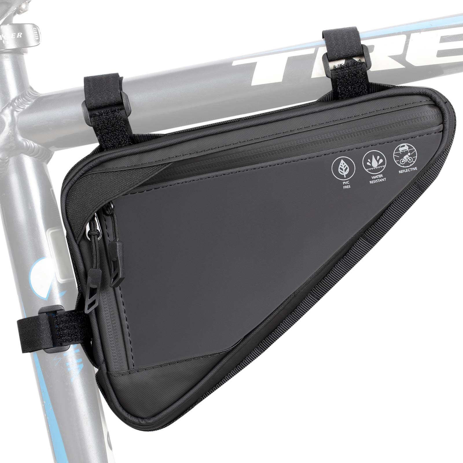WOTOW Bike Frame Storage Bag, Water Resistant Reflective Bicycle Triangle Bag...