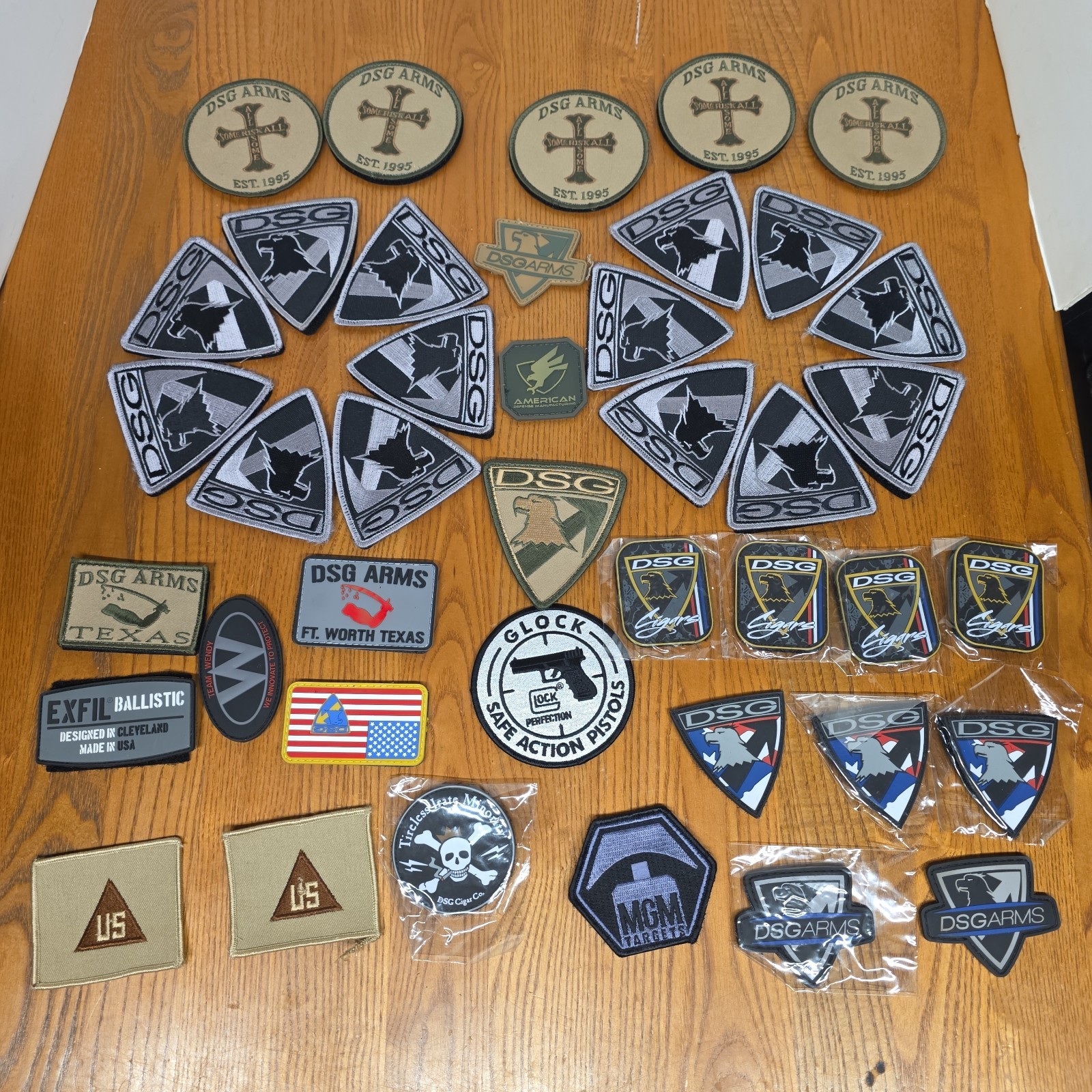 41 Mixed Military Tactical Morale Patch Hook Loop Sew On Some Backs Missing