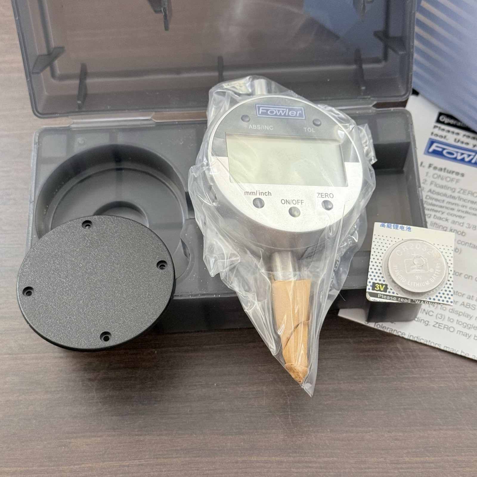Fowler Digital Indicator .5" Range .0005" Res Lug And Flat Back 54-520-255-0