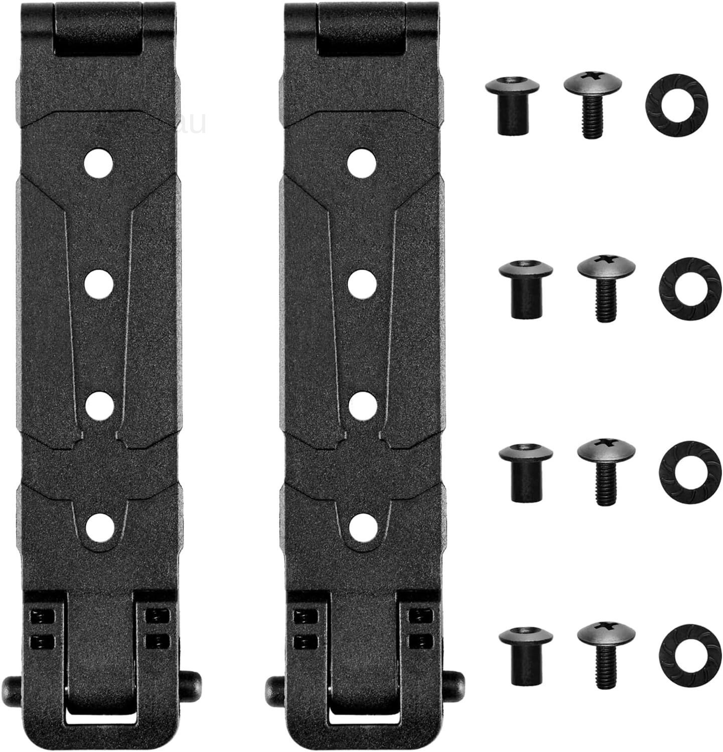 Molle Attachment Clips with Mounting Hardware for Vests, Backpacks, Black