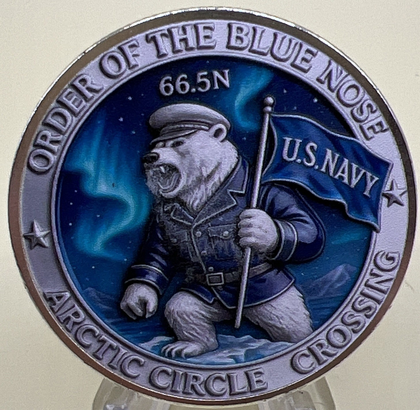 * US Navy Challenge Coin, Blue Nose Club Realm Of Arctic Circle Crossing 66.5N
