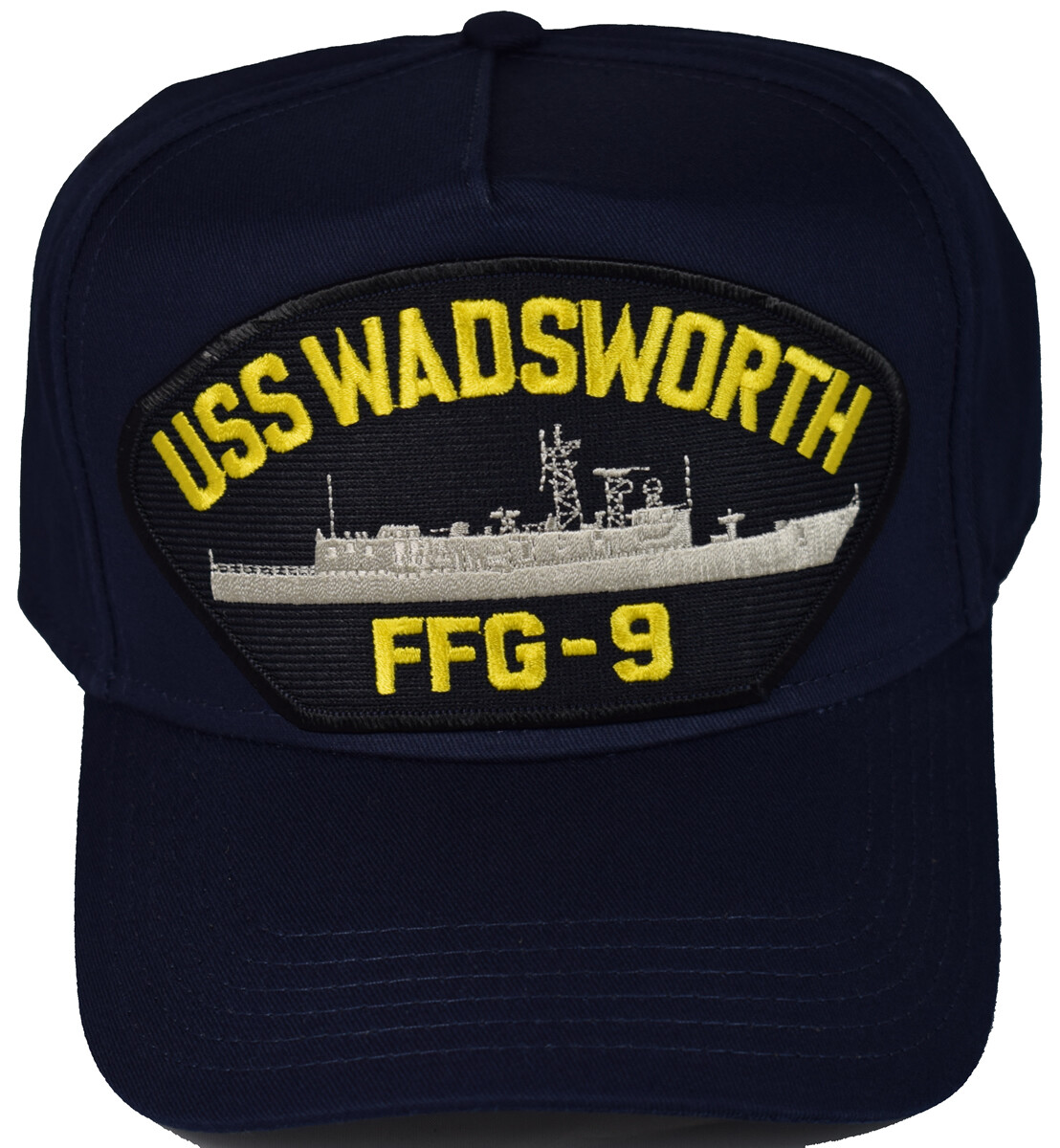USS WADSWORTH FFG-9 SHIP HAT - NAVY BLUE - Veteran Owned Business
