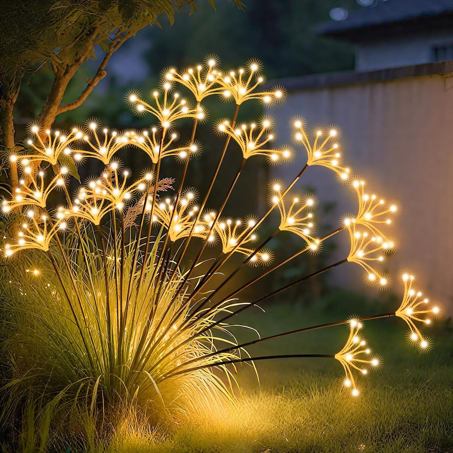Solar Garden Lights, New Upgraded 2 Pack Solar Swaying Starburst Light, Waterpro