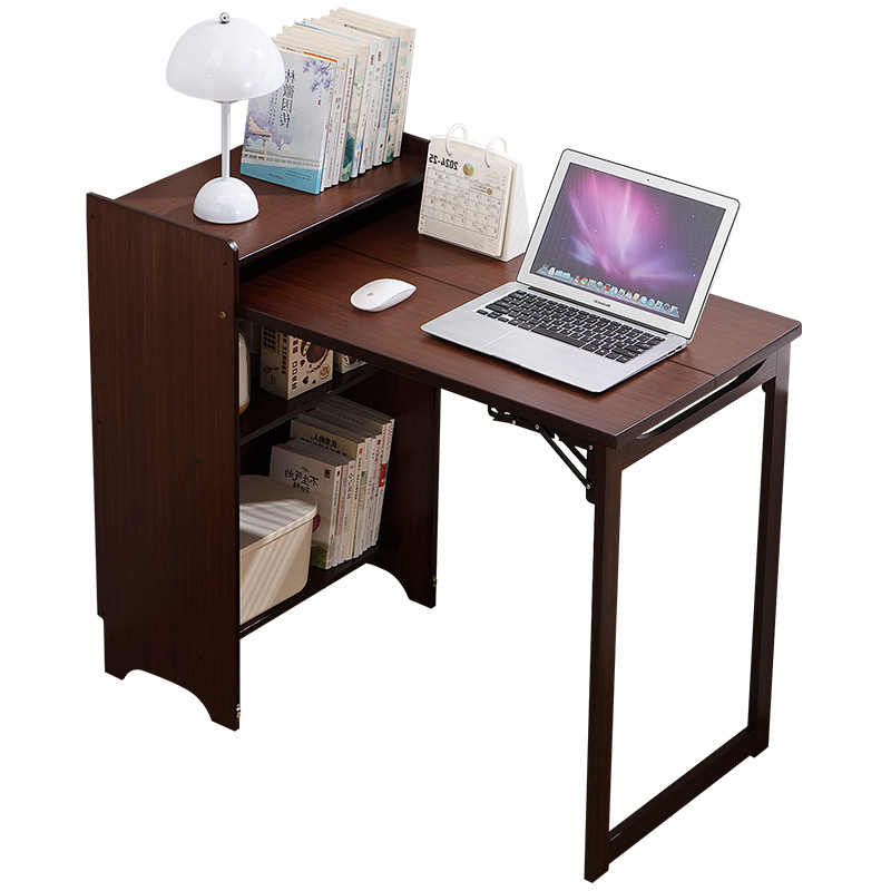 Modern Bamboo Folding Desk Storage Gaming Computer Desk Home Office Study Table