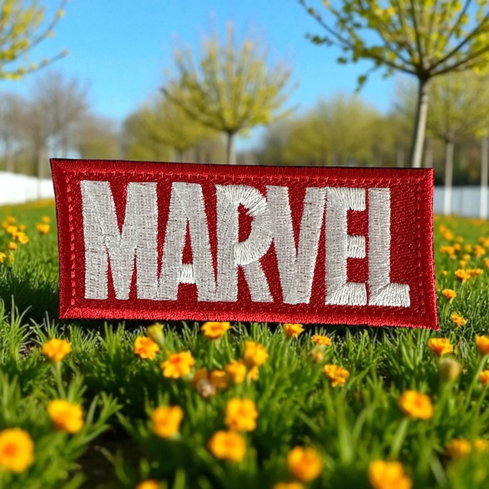 Marvel Logo Embroidery Patch 2" X 4" - 2.5" X 6" - 3.4" X 8.00"