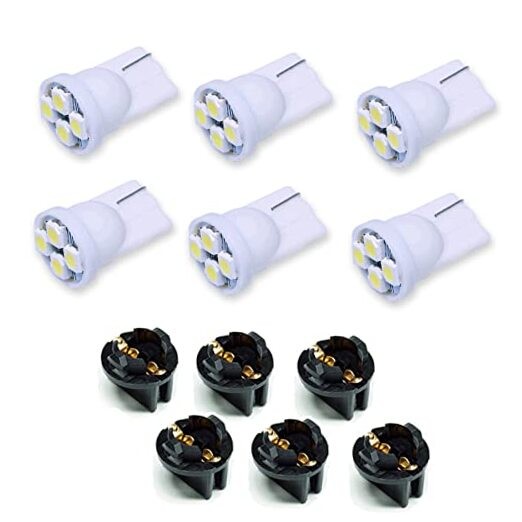 LED 6PCS T10 168 194 Led instrument nel Dash Light Bulb 1/2" Twist Lock