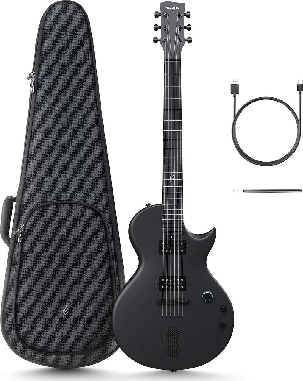 Nova Go Sonic: Carbon Fiber Smart Electric Guitar in Black Finish