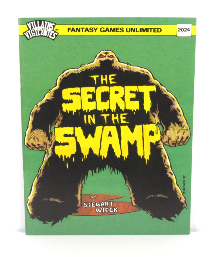 1986 Fantasy Games Unlimited Villians & Vigilantes Secret in the Swamp Uncut