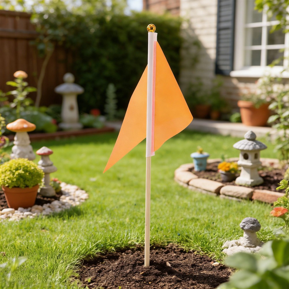 16pcs Triangular Marking Flags, Lawn Marker Flags High Visibility for Lawn and