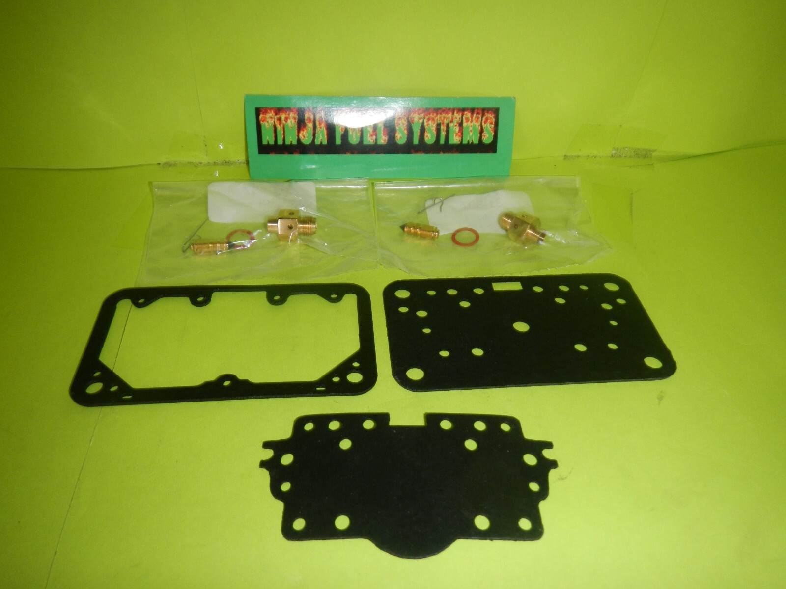 PR .097 V ITON NEEDLE & SEATS  HOLLEY  VAC CARBURETOR  INTERNAL ADJ GASKETS BLK