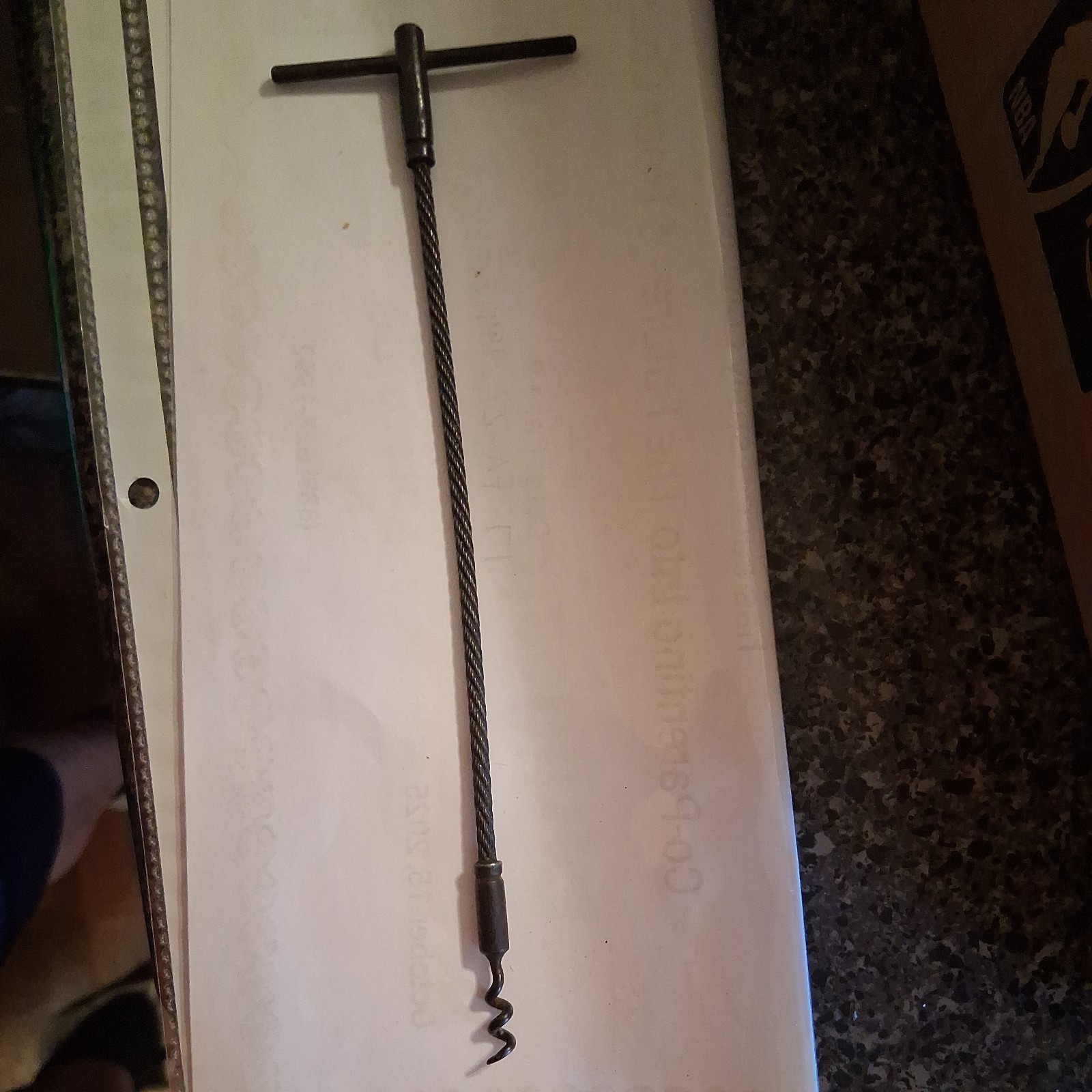 Vintage Flexible Shaft T Handle Plumbers Valve Packing Tool 7"