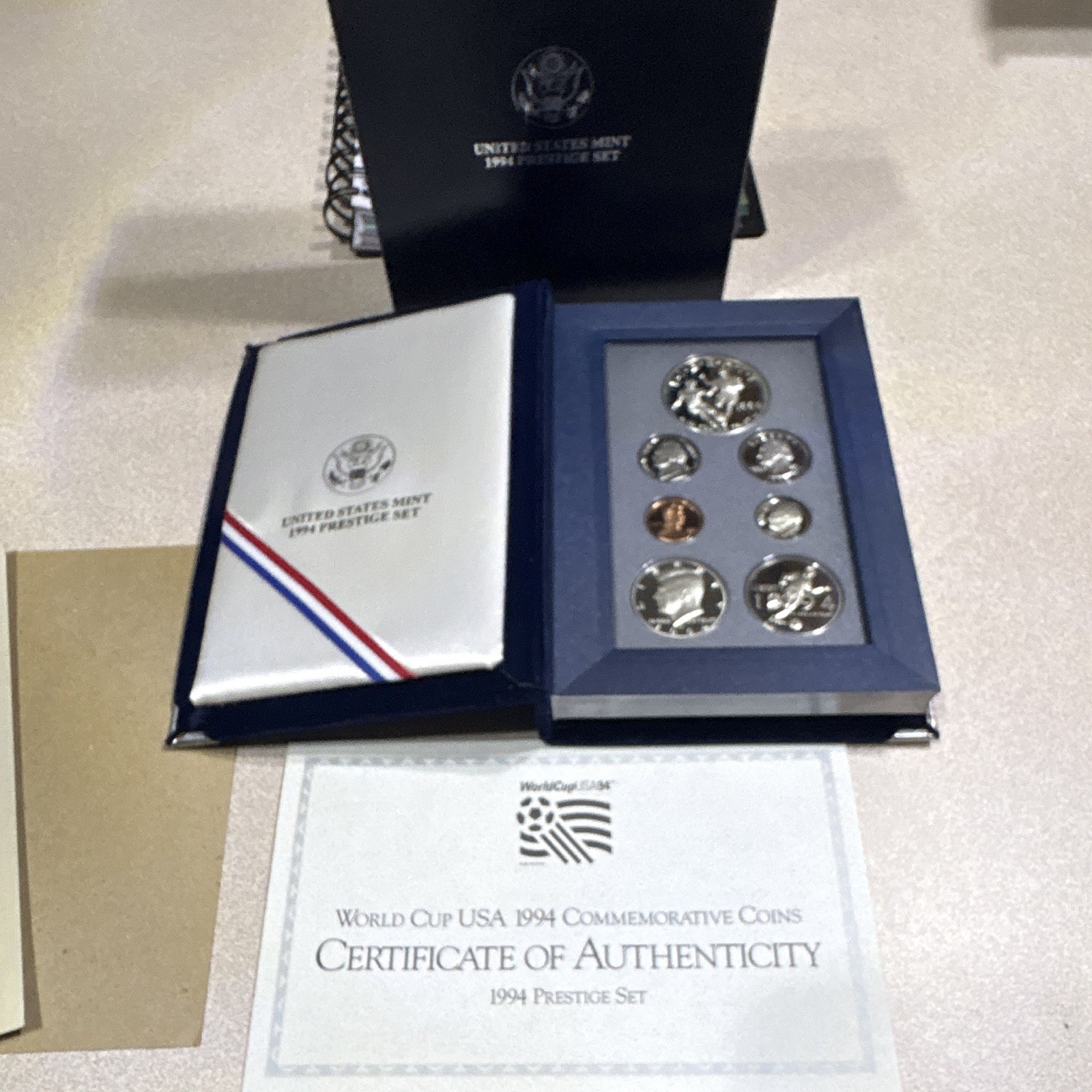 United States Mint 1994 World Cup Commemorative Proof $1 Set, SF Silver/Clad