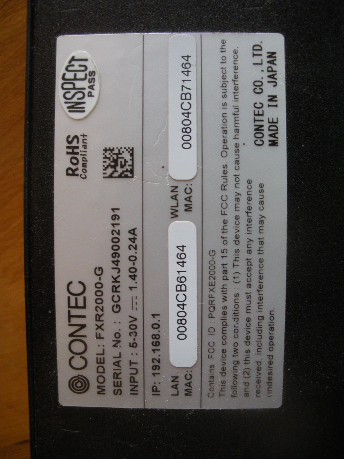 CONTEC FXR2000-G Wired/Wireless LAN