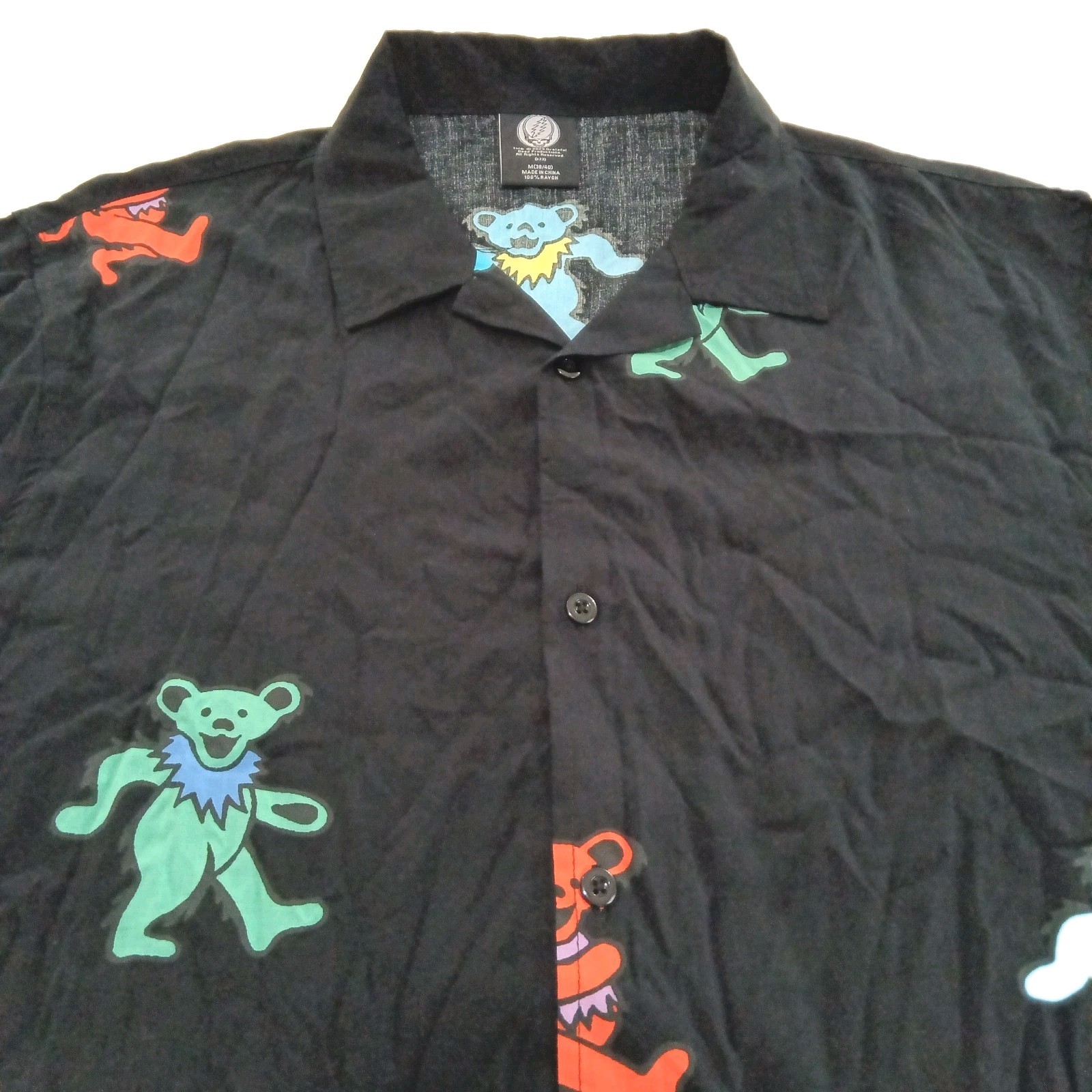 NWT Grateful Dead Jimmy Dead Bears AOP Button Down Size Medium Dancing Bears