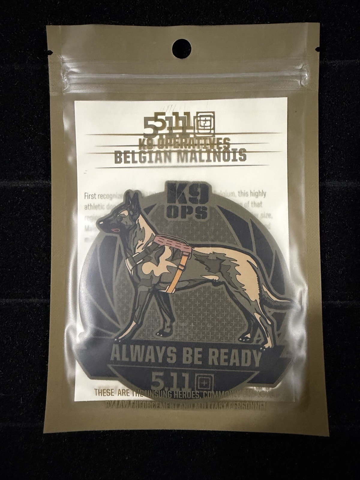 NEW 5.11 TACTICAL K9 OPERATIVES BELGIAN MALINOIS PATCH K9 OPS K9 PATCH 5 POLICE