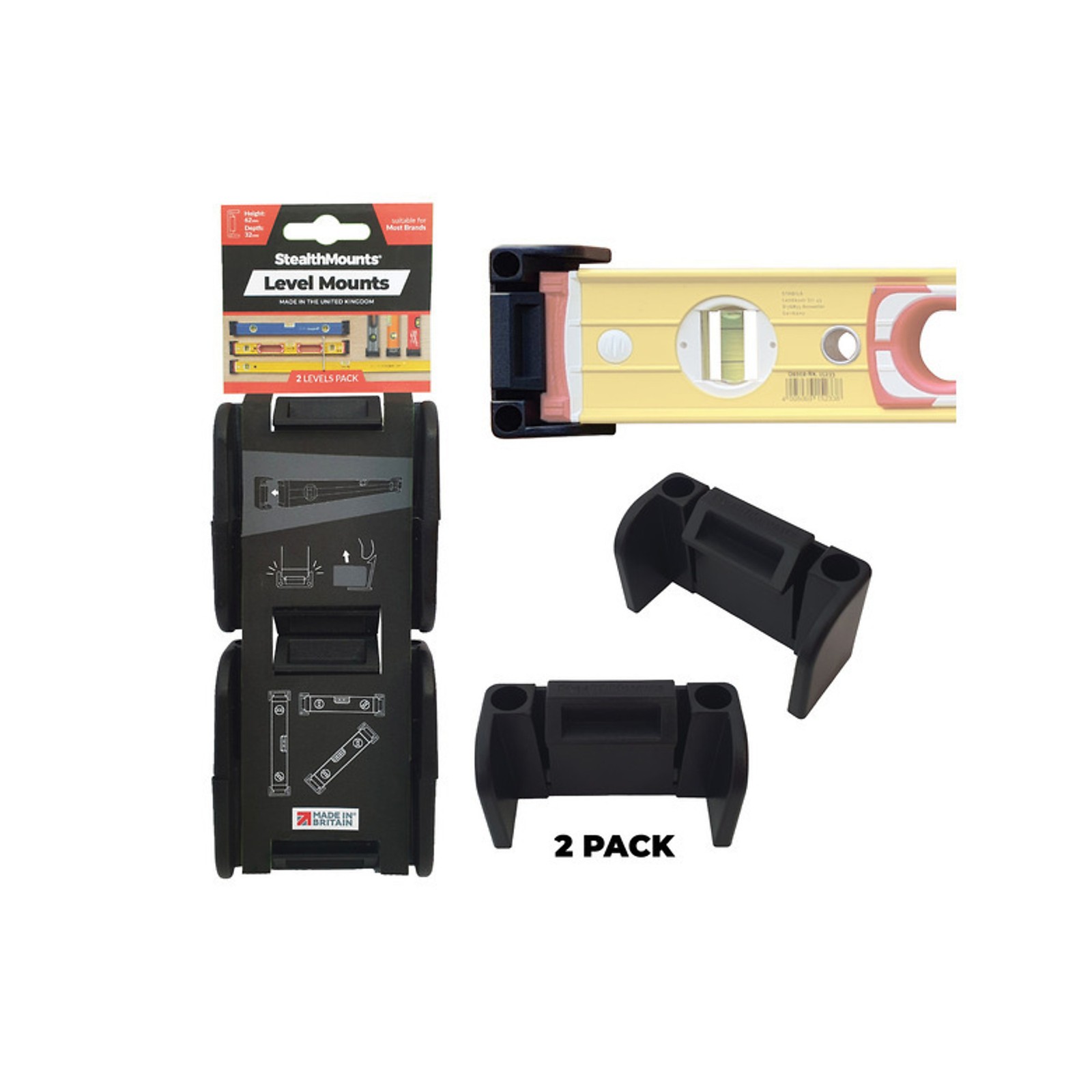 StealthMounts Universal Level Holder (2 Pack)