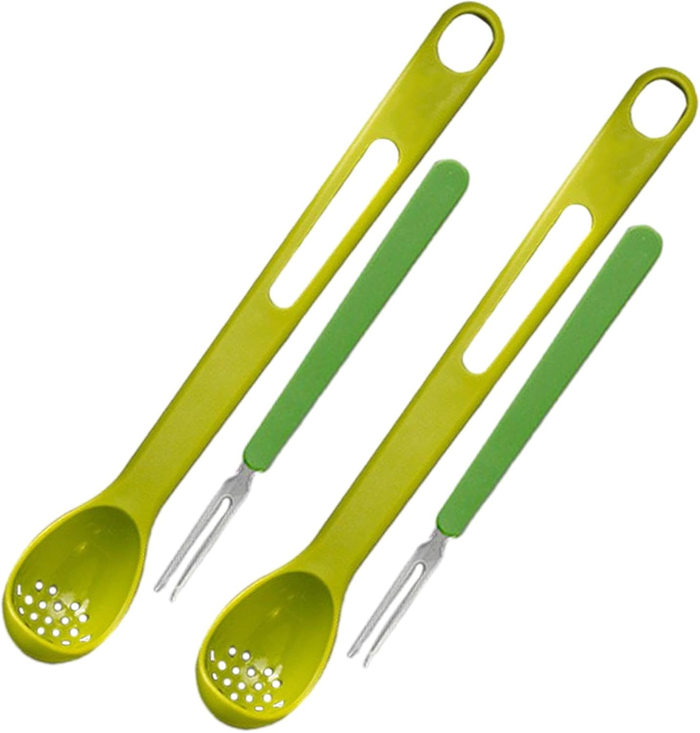 2 In 1 Olive Spoon and Pickle Fork Set Long Handle Jar Grabber Kitchen Tool