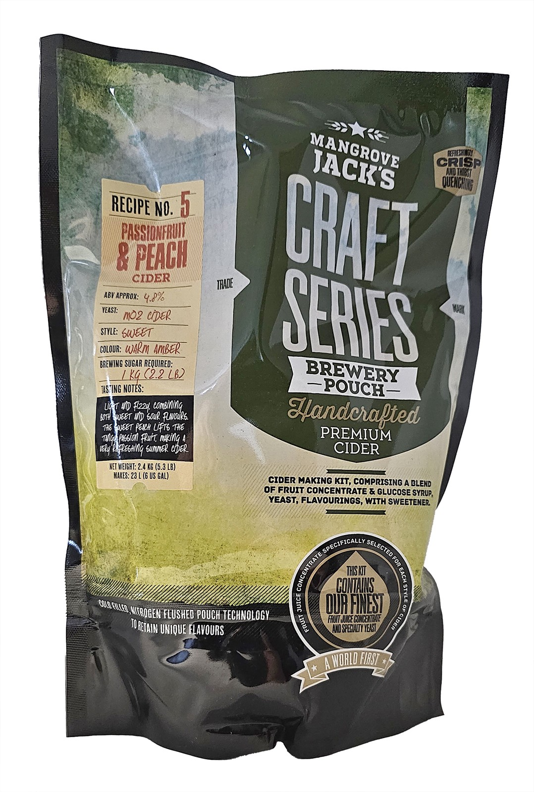 Mangrove Jack's Hard CS Peach and Passionfruit Recipe Kit, 6 gallons