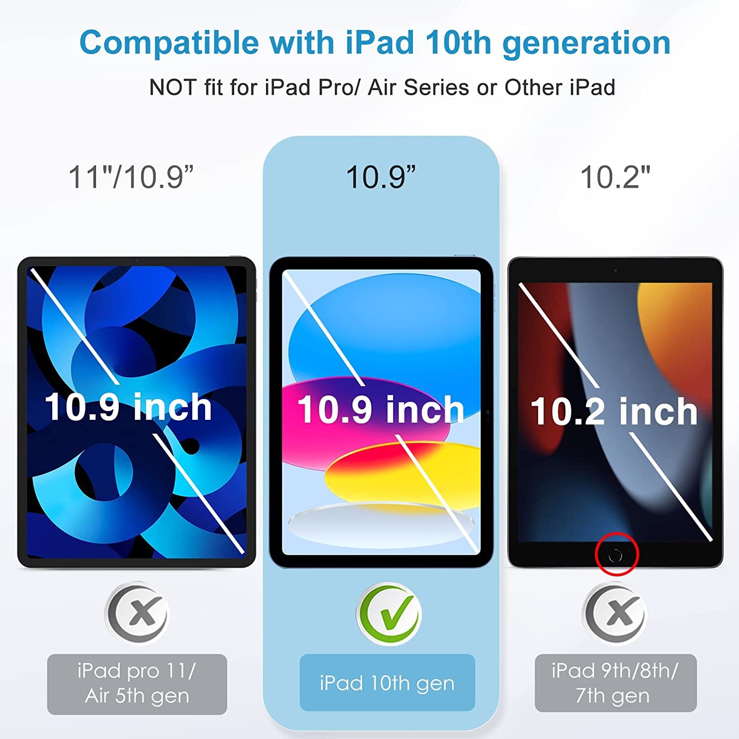 iPad 10th Gen Case Heavy Duty Shockproof Stand / Screen Protector for iPad 10.9"